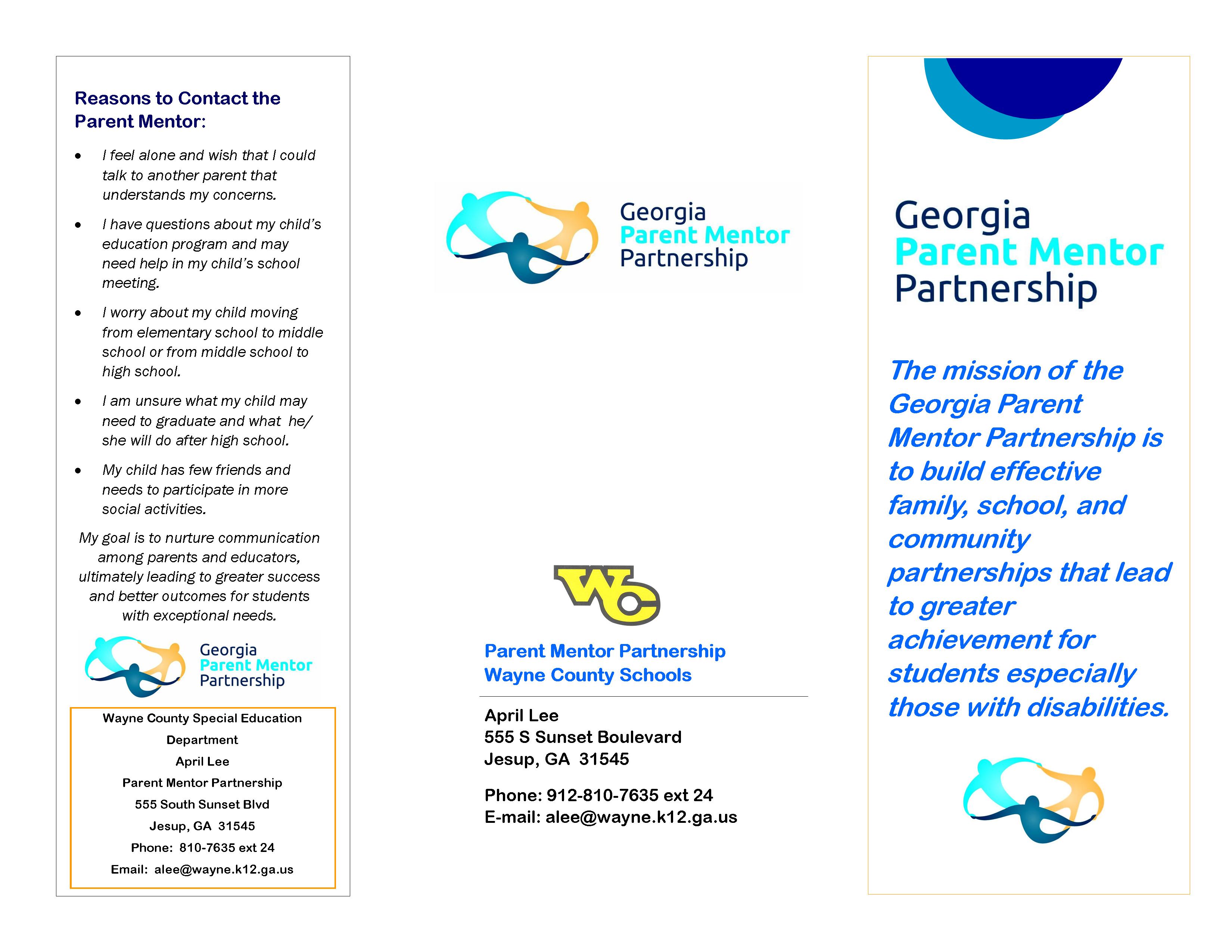 sample brochures and introductions parent mentorsparent mentors
