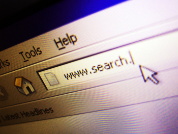Search bar on the computer screen